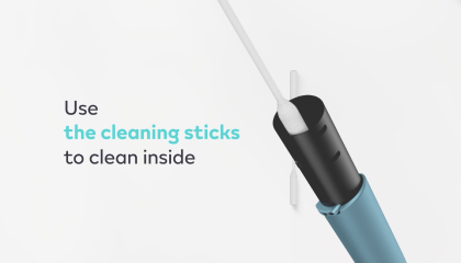 IQOS ORIGINALS DUO tobacco holder cleaned with cleaning stick